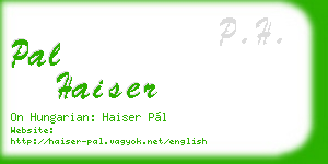 pal haiser business card